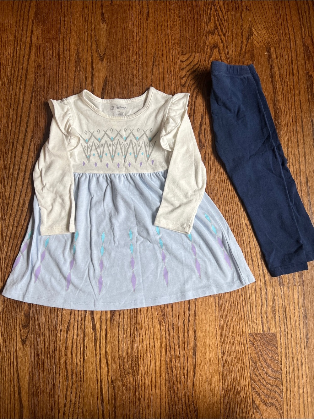 GAP Elsa Dress with Jumping Beans Navy Leggings